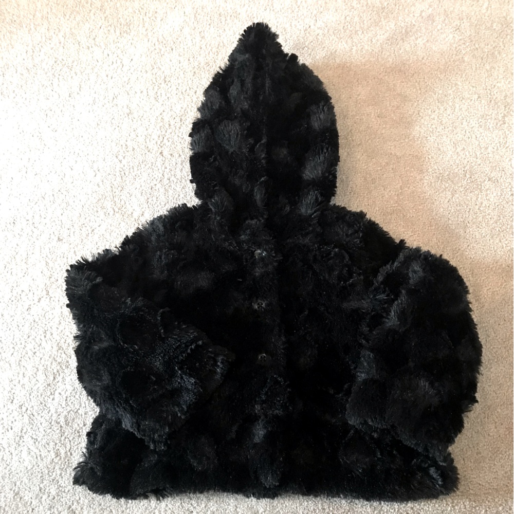 Little girl’s size 2T black faux fur jacket